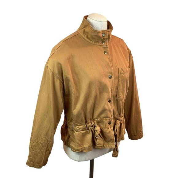 Madewell Snap Front Jacket Womens Medium Cotton  Blend Chestnut Brown - Picture 6 of 12